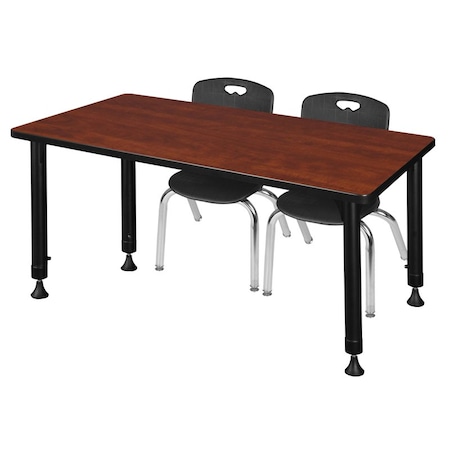 Regency Tables > Height Adjustable > Rectangular Table & Chair Sets, 48 W, 30 L, 23-34 H, Cherry MT4830CHAPBK45BK